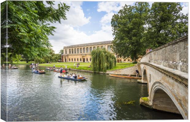 Punts in front of Wren Library Canvas Print by Jason Wells