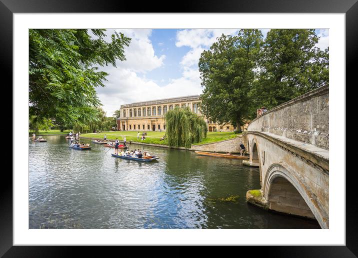 Punts in front of Wren Library Framed Mounted Print by Jason Wells