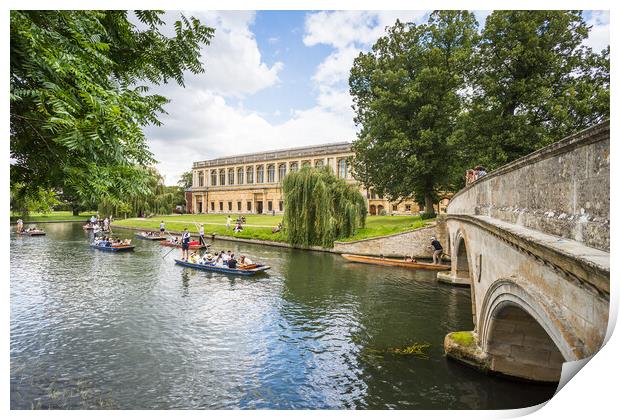 Punts in front of Wren Library Print by Jason Wells