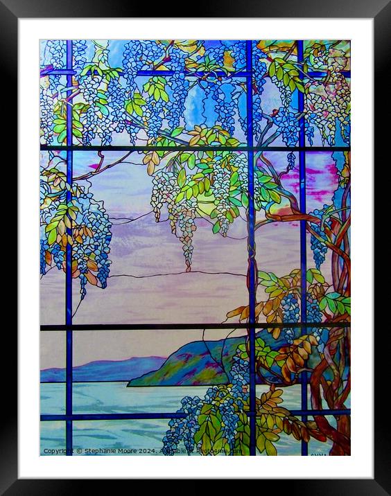 Tiffany Glass Framed Mounted Print by Stephanie Moore