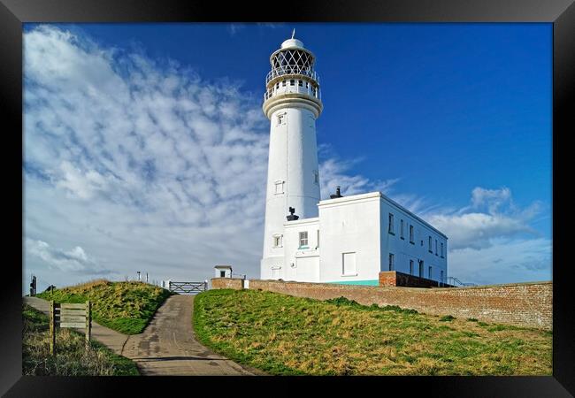 Flamborough Head Lighthouse Framed Print by Darren Galpin