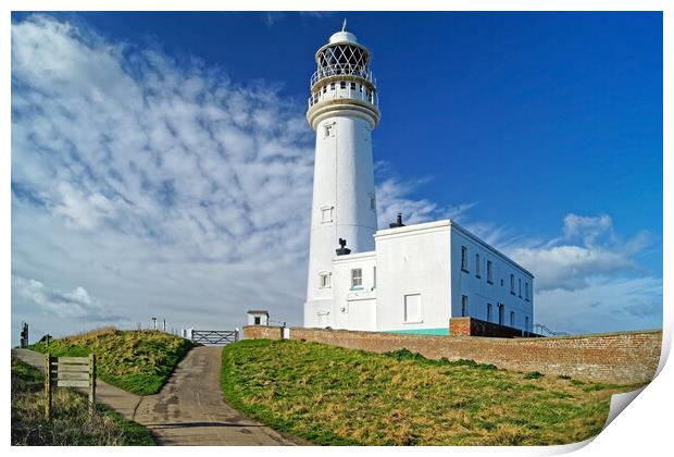 Flamborough Head Lighthouse Print by Darren Galpin