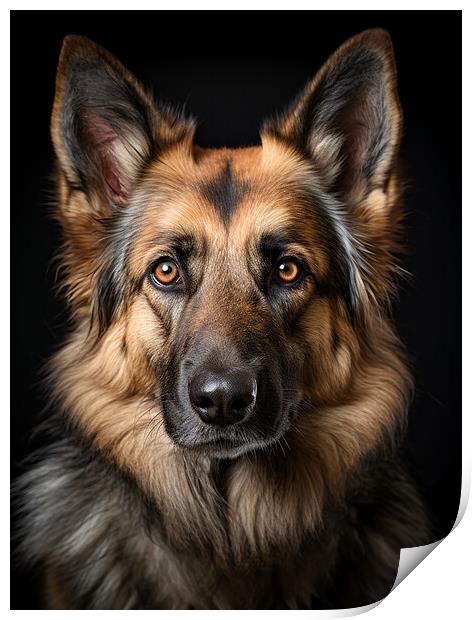 German Shepherd Dog Print by K9 Art