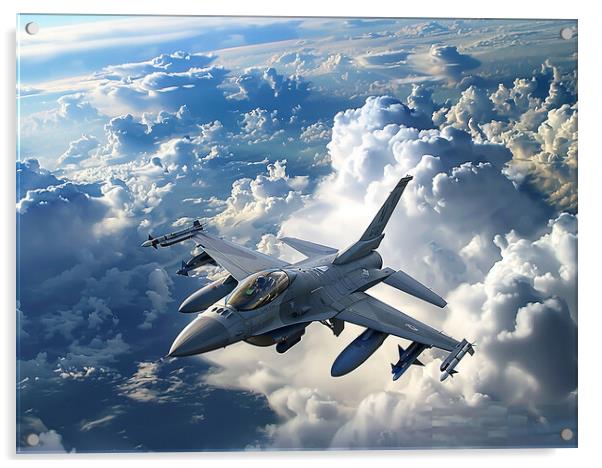 F-16 Fighting Falcon Acrylic by Airborne Images