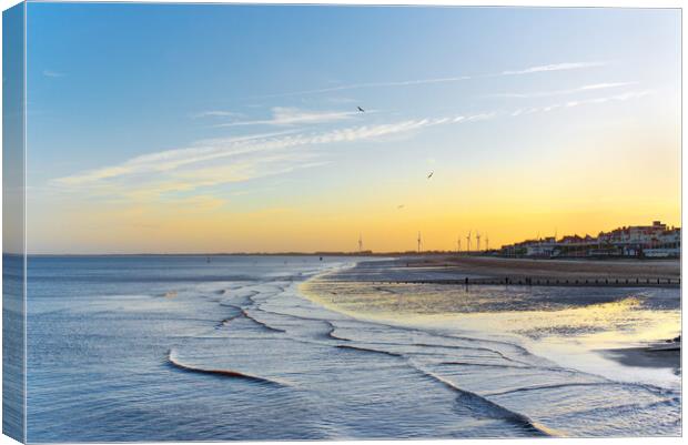 Bridlington South Beach Sunset Canvas Print by Alison Chambers