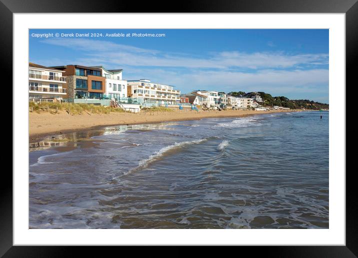 Sandbanks, situated in Poole, Dorset Framed Mounted Print by Derek Daniel