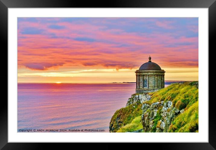 Mussenden Temple Sunrise Framed Mounted Print by ANDY MORROW