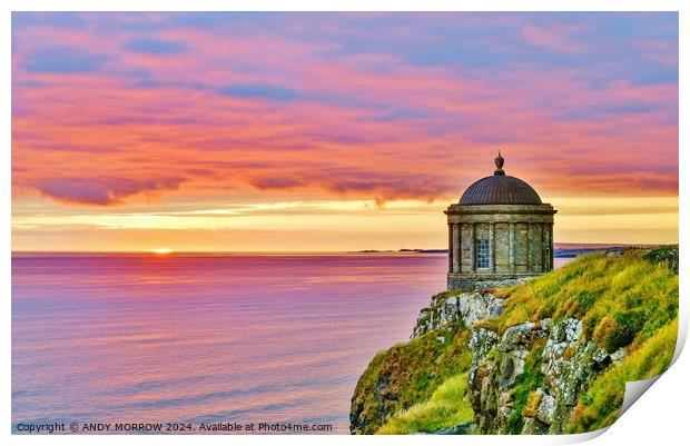 Mussenden Temple Sunrise Print by ANDY MORROW