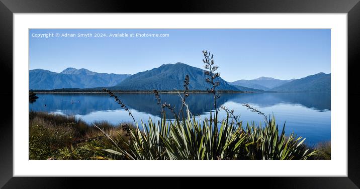 lake Bruner new zealand  Framed Mounted Print by Adrian Smyth