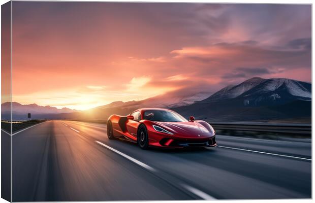 Mclaren Supercar Sunset Canvas Print by Picture Wizard