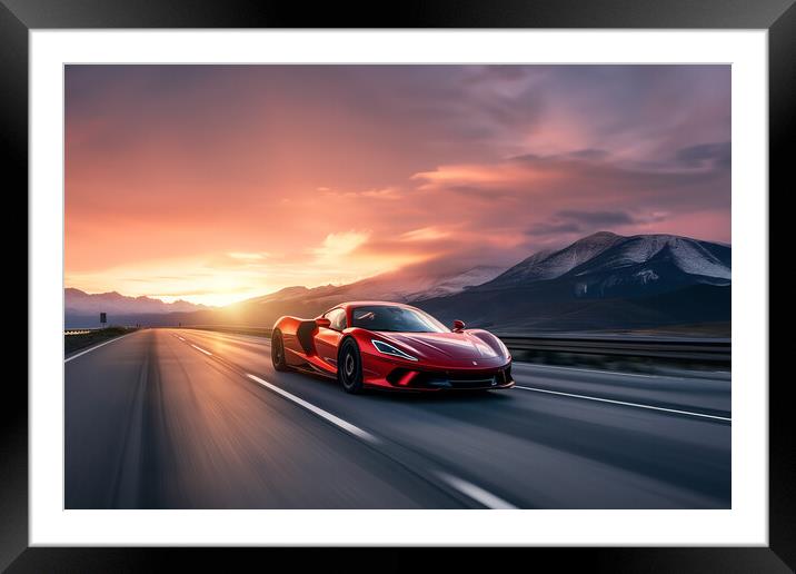 Mclaren Supercar Sunset Framed Mounted Print by Picture Wizard