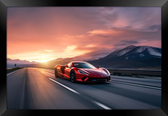 Mclaren Supercar Sunset Framed Print by Picture Wizard