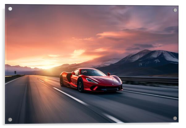 Mclaren Supercar Sunset Acrylic by Picture Wizard