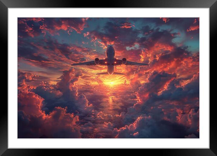 Airplane Take Off Framed Mounted Print by Picture Wizard