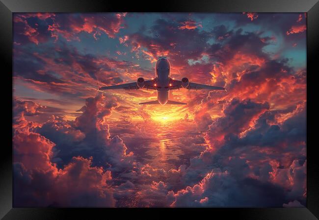 Airplane Take Off Framed Print by Picture Wizard