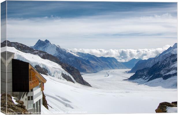 Snow and glazier in the alps Canvas Print by Neil McKenzie