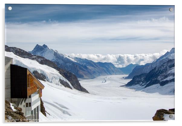 Snow and glazier in the alps Acrylic by Neil McKenzie