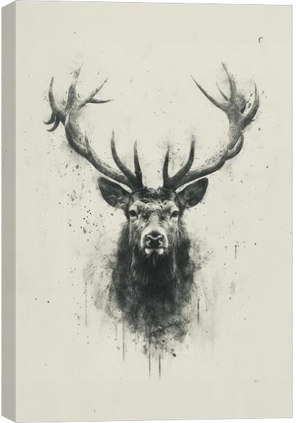 Charcoal Stag Canvas Print by Picture Wizard