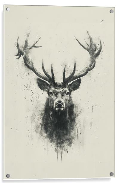 Charcoal Stag Acrylic by Picture Wizard