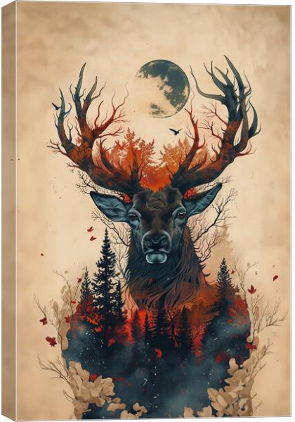 Majestic Highland Stag Canvas Print by Picture Wizard