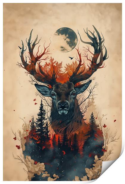 Majestic Highland Stag Print by Picture Wizard