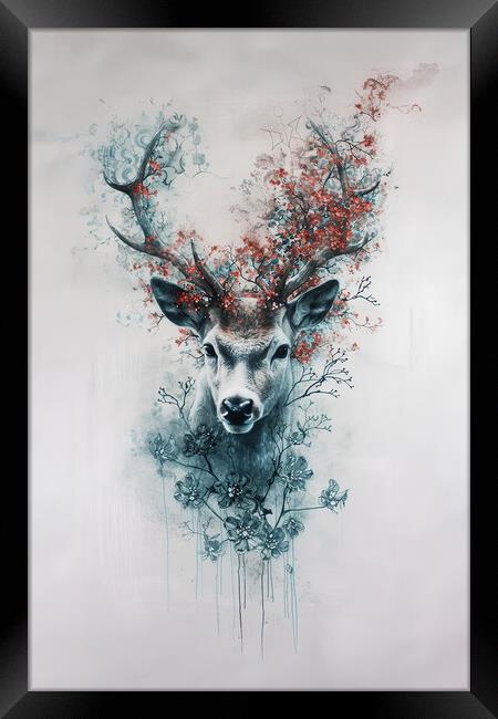 Highland Stag Art Framed Print by Picture Wizard