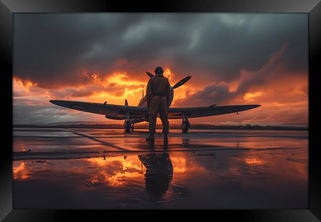 Spitfire Pilot Framed Print by Picture Wizard