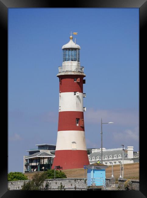 Lighthouse on Plymouth Hoe Framed Print by Bryan 4Pics