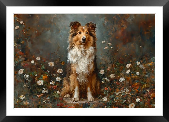 Collie Dog Framed Mounted Print by Picture Wizard