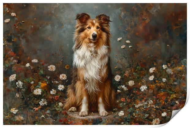 Collie Dog Print by Picture Wizard