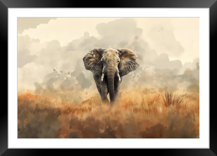 Bull Elephant Framed Mounted Print by Picture Wizard