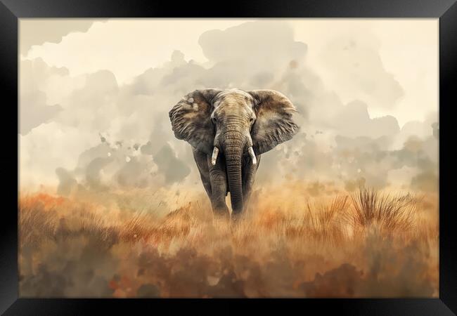 Bull Elephant Framed Print by Picture Wizard