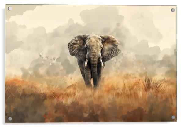Bull Elephant Acrylic by Picture Wizard
