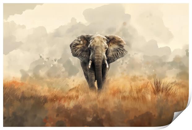 Bull Elephant Print by Picture Wizard