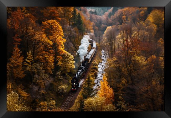 Steam Train Autumn Framed Print by Picture Wizard