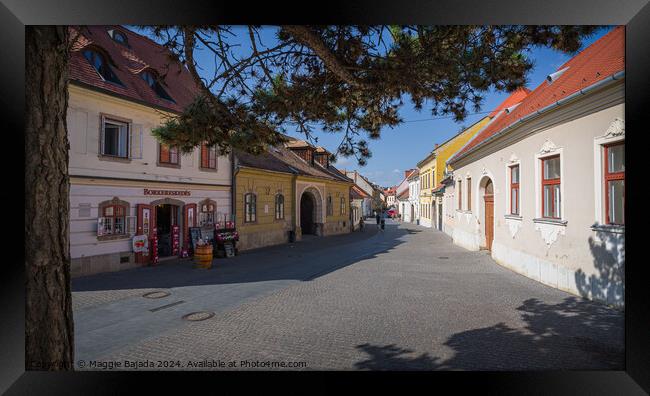 Colorful streets of Eger Town in Hungary. Framed Print by Maggie Bajada