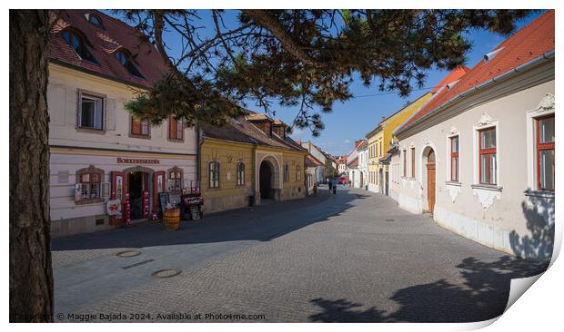 Colorful streets of Eger Town in Hungary. Print by Maggie Bajada