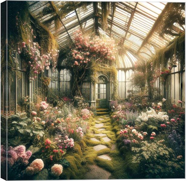 Abandoned Greenhouse Canvas Print by kathy white