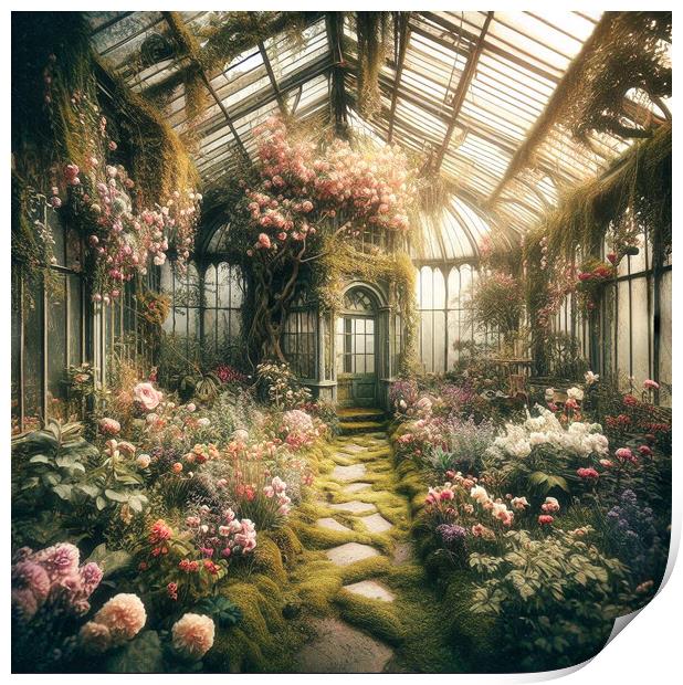 Abandoned Greenhouse Print by kathy white
