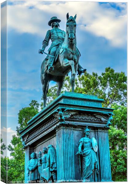 General John Logan Civil War Statue Washington DC Canvas Print by William Perry