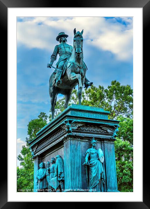 General John Logan Civil War Statue Washington DC Framed Mounted Print by William Perry