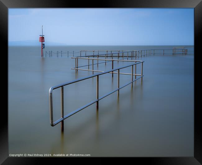 High Tide at Marine Lake, Merseyside, England, UK Framed Print by Paul Edney