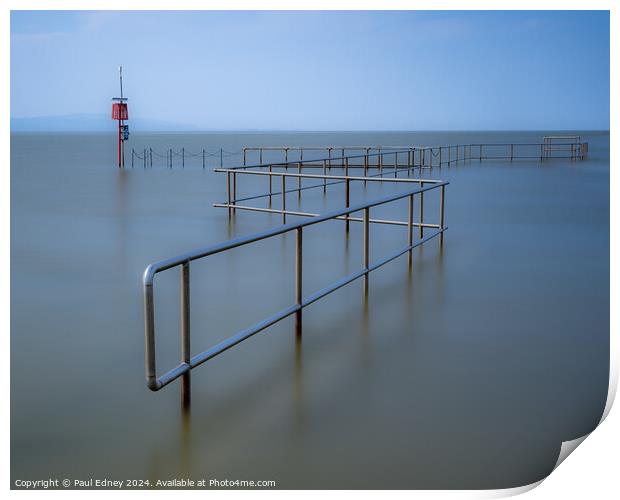 High Tide at Marine Lake, Merseyside, England, UK Print by Paul Edney