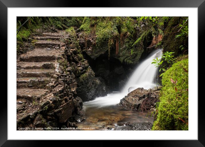 Waterfall Stairs Framed Mounted Print by Ronnie Reffin