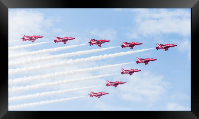Red Arrows overflying Southport Framed Print by Jason Wells