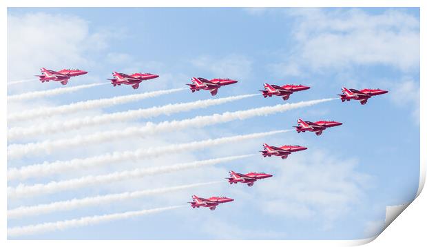 Red Arrows overflying Southport Print by Jason Wells