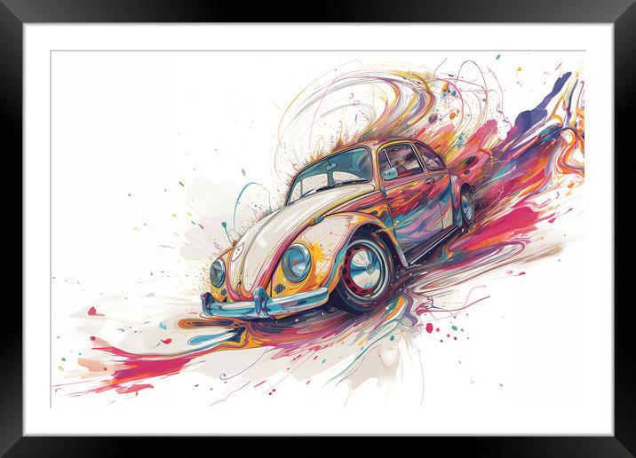 VW Beetle art Framed Mounted Print by Picture Wizard