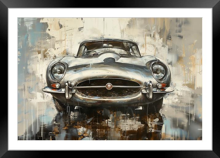 Jaguar E Type Art Framed Mounted Print by Picture Wizard