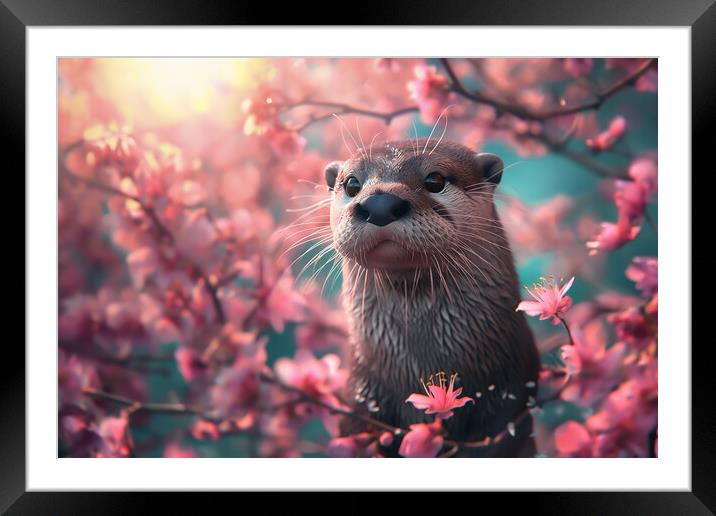 Otter Blossoms Framed Mounted Print by Picture Wizard
