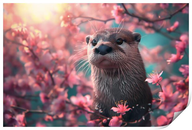 Otter Blossoms Print by Picture Wizard